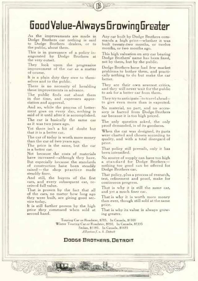 1917 Dodge Auto Advertising
